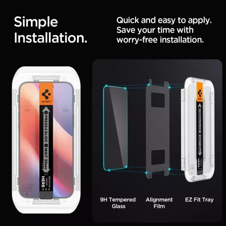 Szkło Hartowane Spigen Glas.Tr ”Ez Fit” 2-Pack do iPhone 16 Pro Transparentne - obrazek 15
