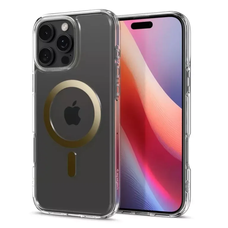 Etui Spigen Ultra Hybrid Mag do Apple iPhone 16 Pro Transparentne/Złoto - obrazek 3