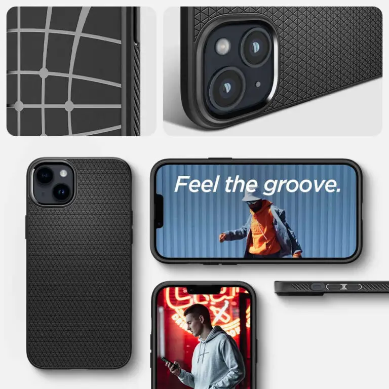 Etui Spigen Liquid Air do iPhone 14 Czarne - obrazek 3