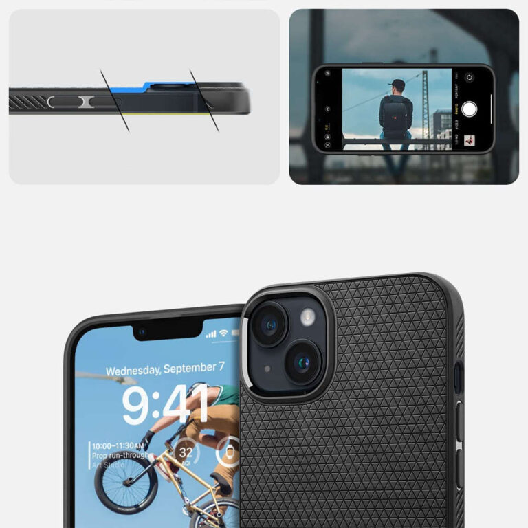 Etui Spigen Liquid Air do iPhone 14 Czarne - obrazek 4