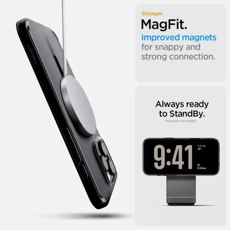Etui Spigen Ultra Hybrid „T” MagSafe iPhone 16 Pro Frost Czarny - obrazek 13